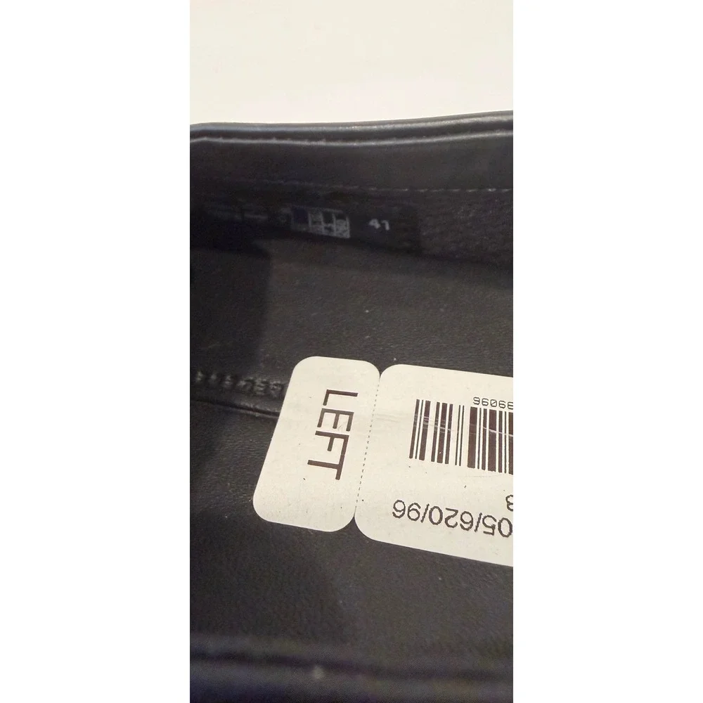 ECCO New Preppy Black Leather Lug Sole Kiltie Penny Loafer Slip On Shoes 10